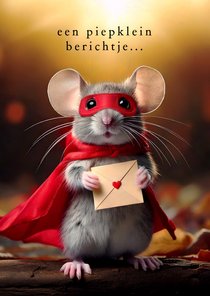 Bedankkaartje piepklein berichtje stoer muisje superheld
