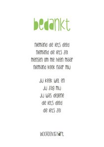 Bedankt gedicht woorden met een hart