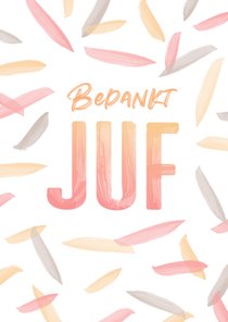 Bedankt juf verf letters