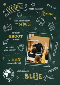 Bedankt schoolbord juf meester
