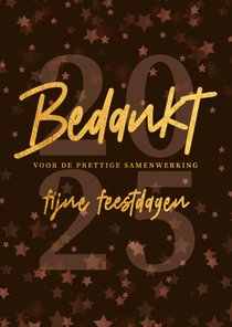 Bedankt voor de samenwerking - golden - Zakelijke kerstkaart