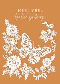 Beterschap vlinder met fantasie bloemen