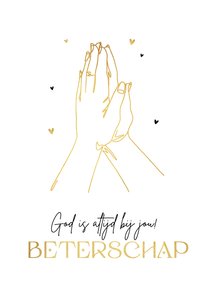 Beterschapskaart bidden god liefde goud hartjes