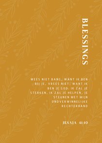 Beterschapskaart Blessings oker geel takjes 