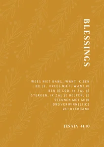 Beterschapskaart Blessings oker geel takjes 
