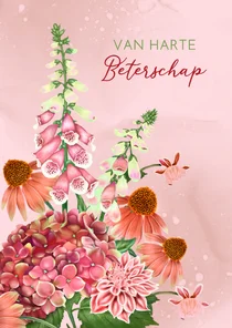 Beterschapskaart boeket zomerbloemen