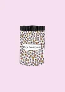 Beterschapskaart een potje flowerpower
