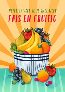 Beterschapskaart fruit in een schaal fris en fruitig