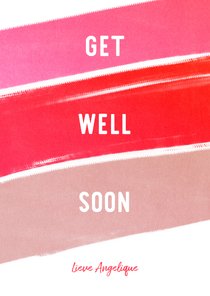 Beterschapskaart Get Well Soon krijt vrouw