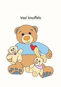 Beterschapskaart knuffelbeertjes met hartje op shirt