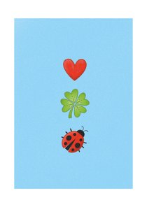 Beterschapskaart liefde geluk en lieveheersbeestje