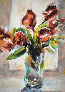 Beterschapskaart met bloemen in vaas