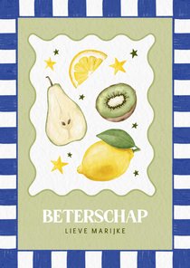 Beterschapskaart met fruit in Italiaanse stijl