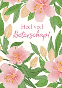 Beterschapskaart met klassieke bloemen