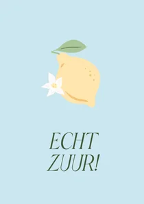 Beterschapskaartje met citroen wat zuur