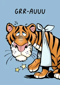 Beterschapskaartje tijger grrr au