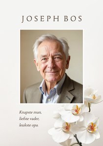 Bidprentje orchidee foto klassiek stijlvol beige