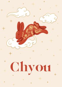 Bijzonder geboortekaartje met konijn Chinese jaarhoroscoop 