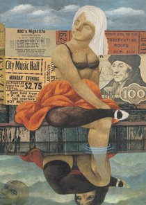 Bijzondere kunstkaart van een vrouw met weerspiegeling
