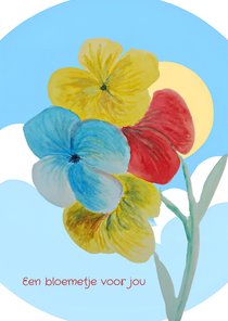 Bosje bloemen voor een zonnige achtergrond