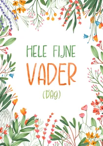 Botanische kleurrijke vaderdag kaart voor hele fijne vader