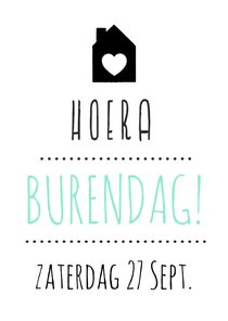 Burendag uitnodiging Zwart wit 