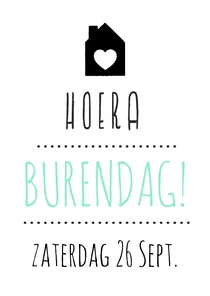 Burendag uitnodiging Zwart wit