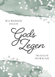 Christelijke felicitatiekaart voor een huwelijk Gods zegen