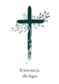 Christelijke kaart kruis met bladeren