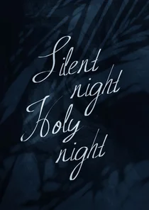 Christelijke kerstkaart Silent Night met bladeren