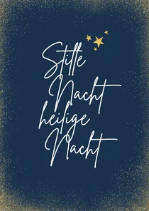 Christelijke kerstkaart 'Stille nacht heilige nacht'