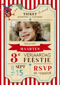 Circus ticket of film ticket feestje