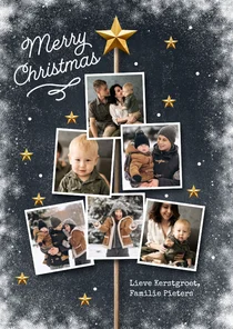 Collage kerstkaart Kerstboom met ster