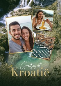 Collagekaart Kroatië natuur fotocollage goud