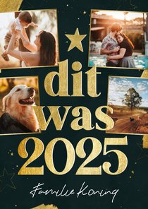 Collagekaart terugblik dit was 2026 met vier foto's