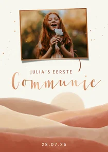 Communiekaart met naturel kleuren en trendy landschap