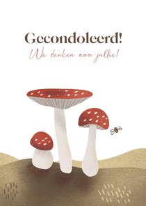 Condoleance kaart met paddenstoelen