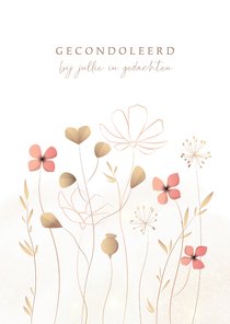 Condoleance stijlvolle wilde bloemen warm zacht goudlook