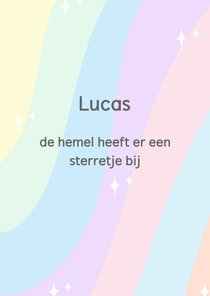 Condoleance stilgeboren de hemel heeft er een sterretje bij