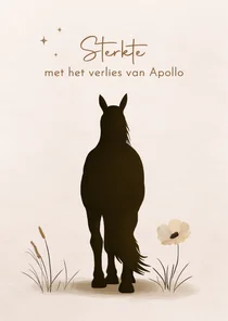 Condoleancekaart bij het verlies van een paard of pony