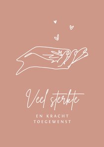 Condoleancekaart kind baby verlies sterkte palm hand