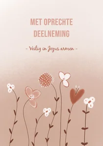 Condoleancekaart met beige bloemen