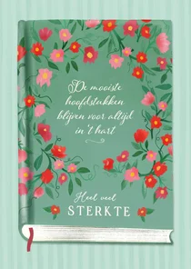 Condoleancekaart met boek en bloemen