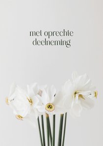 Condoleancekaart met boekt van narcissen