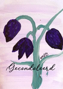 Condoleancekaart met paarse bloemen