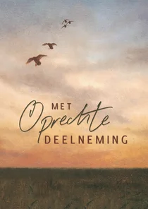 Condoleancekaart met vliegende eenden in de avondzon