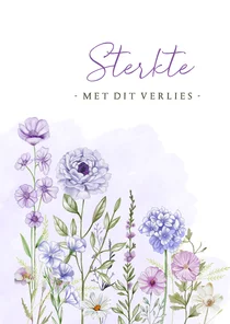 Condoleancekaart paarse veldbloemen