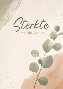 Condoleancekaart 'sterkte' met mooie eucalyptus tak