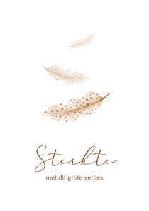 Condoleancekaart sterkte veertjes verlies ik denk aan je