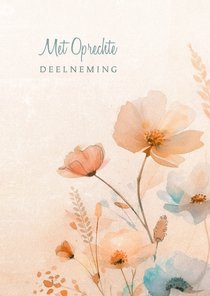 Condoleancekaart stijlvol artistiek aquarel herfstbloemen